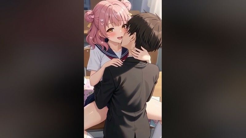 いちゃラブセックス35連発！制服JKと濃厚ディープキスで搾り取られる【スマホ縦型アニメ/フルボイス】 サンプル画像1