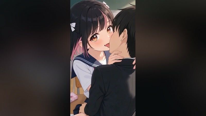 いちゃラブセックス35連発！制服JKと濃厚ディープキスで搾り取られる【スマホ縦型アニメ/フルボイス】 サンプル画像3