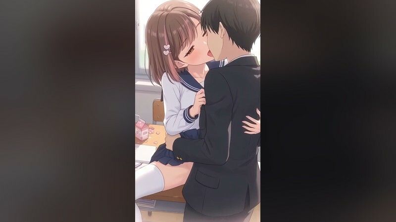 いちゃラブセックス35連発！制服JKと濃厚ディープキスで搾り取られる【スマホ縦型アニメ/フルボイス】 サンプル画像5
