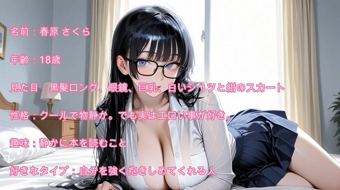 【4K】巨乳の優等生メガネJK3人と濃厚中出しセックス サンプル画像7