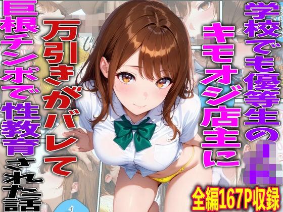 学校でも優等生のJKキモオジ店主に万引きがバレて巨根チンポで性教育された話