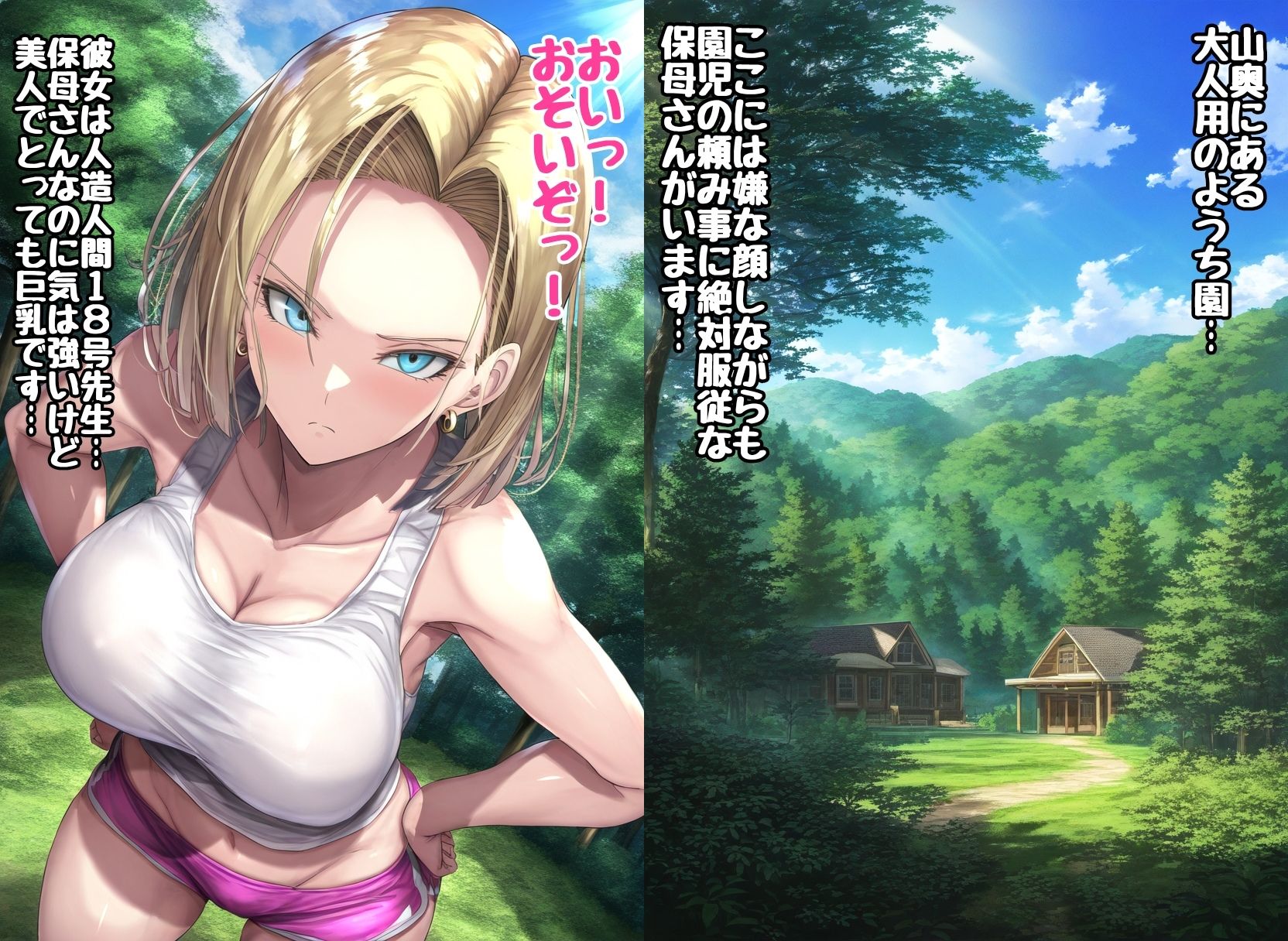 ツンデレ巨乳保母18号が快楽に負けるまで 〜前編〜 サンプル画像1