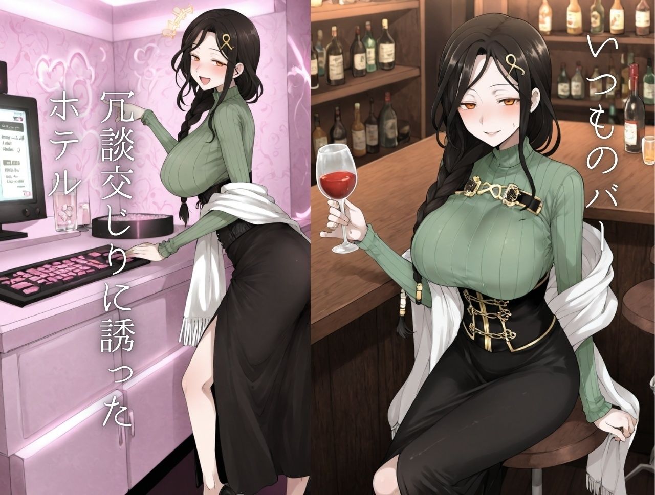 白〇巴＆健〇花〇 百合カップルがメス堕ちして孕ませられる話 サンプル画像1