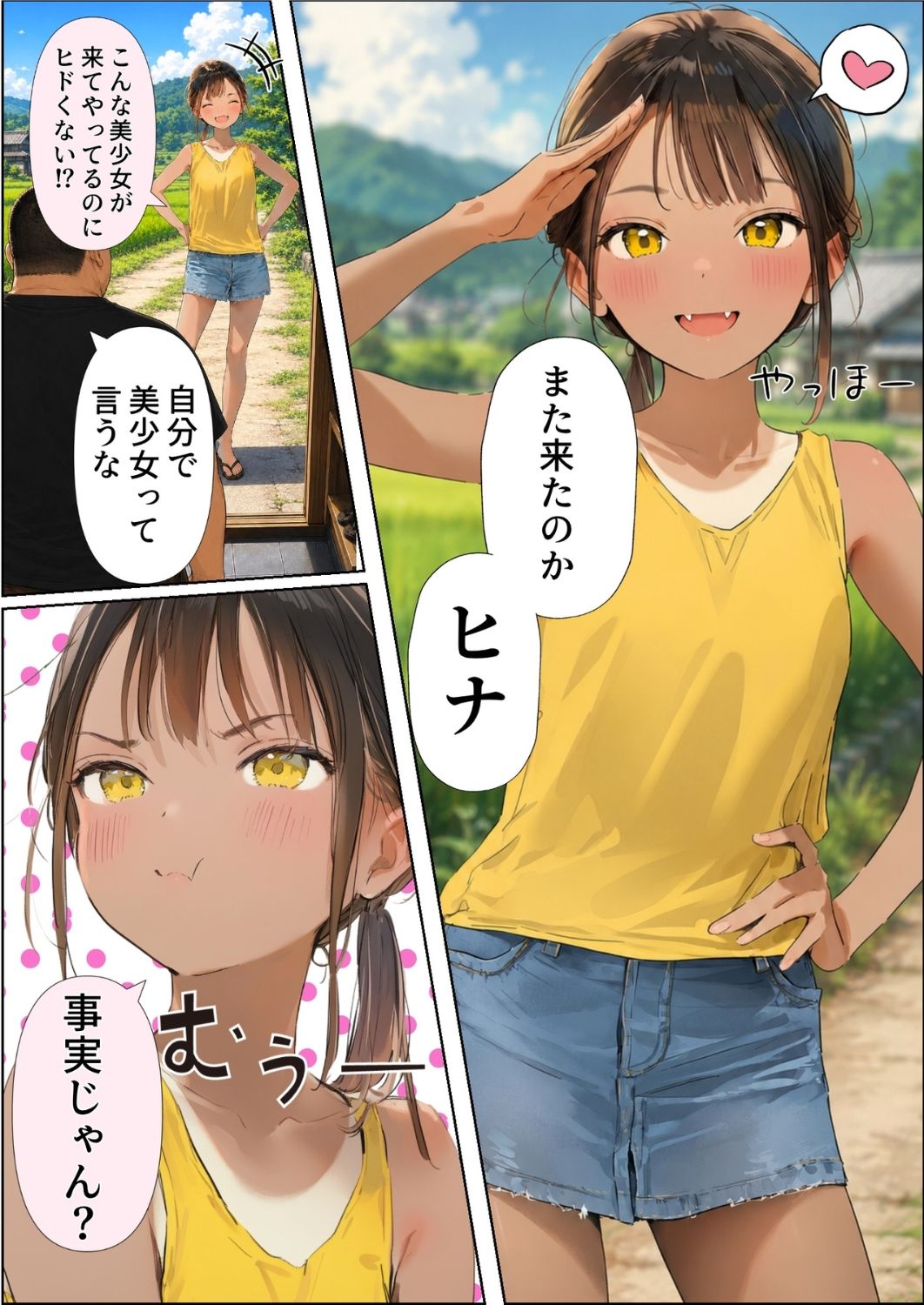 【ヒナと種付け夏休み】田舎に移住したら近所の褐色村娘と汗だくで・・・ サンプル画像1