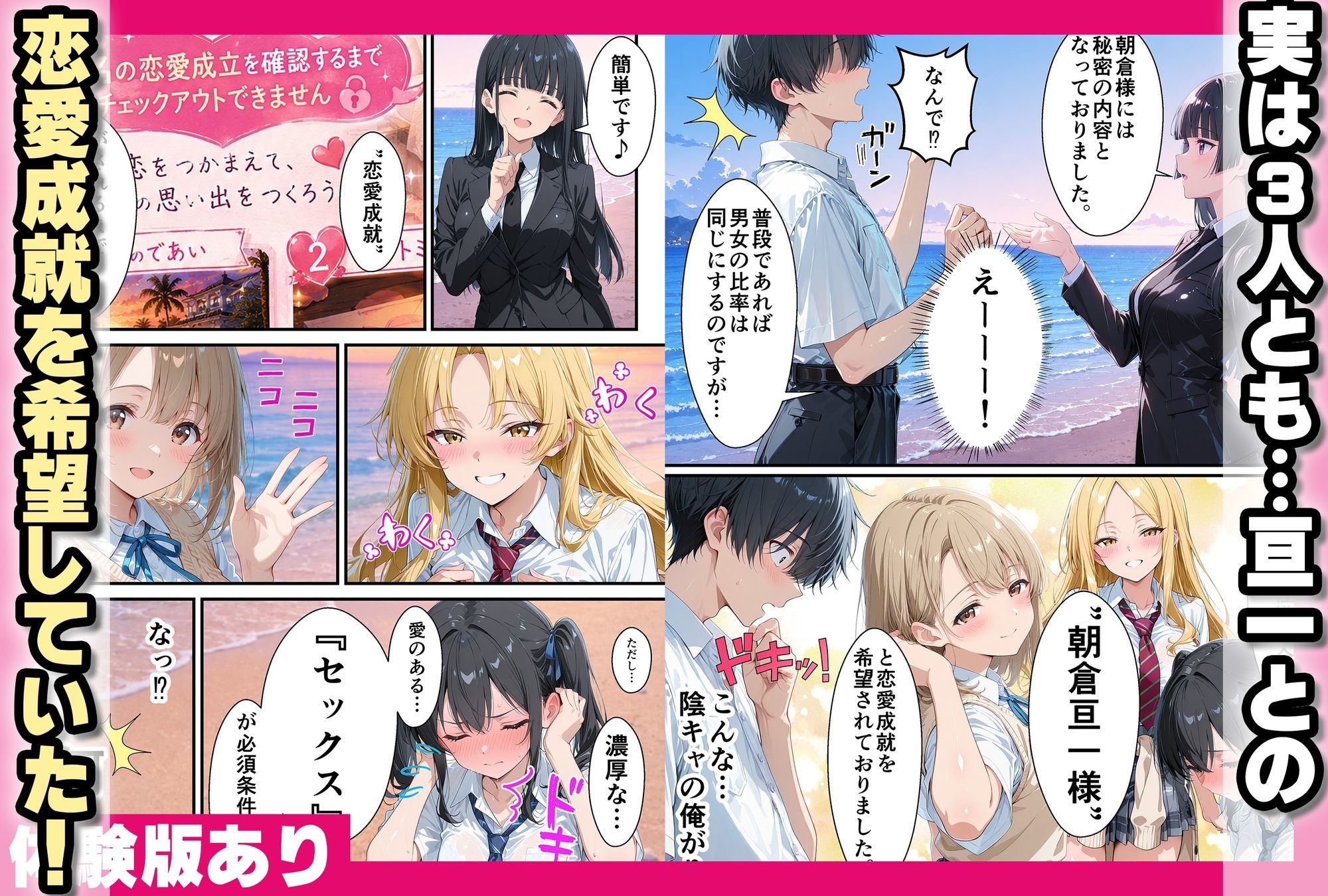 美女3人ハーレムセックスするまで帰れない〜生ハメセックスでイキまくる サンプル画像2