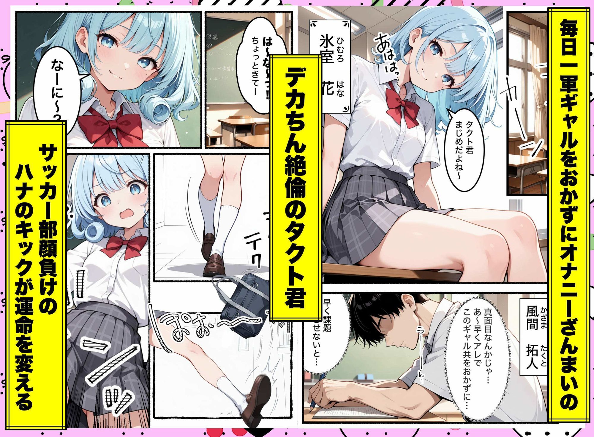 俺のおかず一軍ギャル、デカちんがバレてもてあそばれた結果3人まとめて彼女になったハーレム物語 サンプル画像1