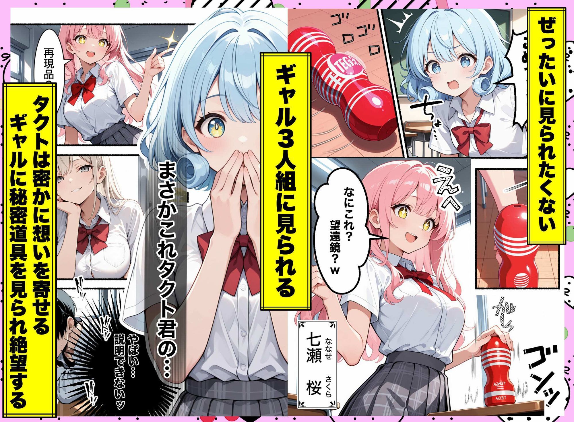 俺のおかず一軍ギャル、デカちんがバレてもてあそばれた結果3人まとめて彼女になったハーレム物語 サンプル画像2
