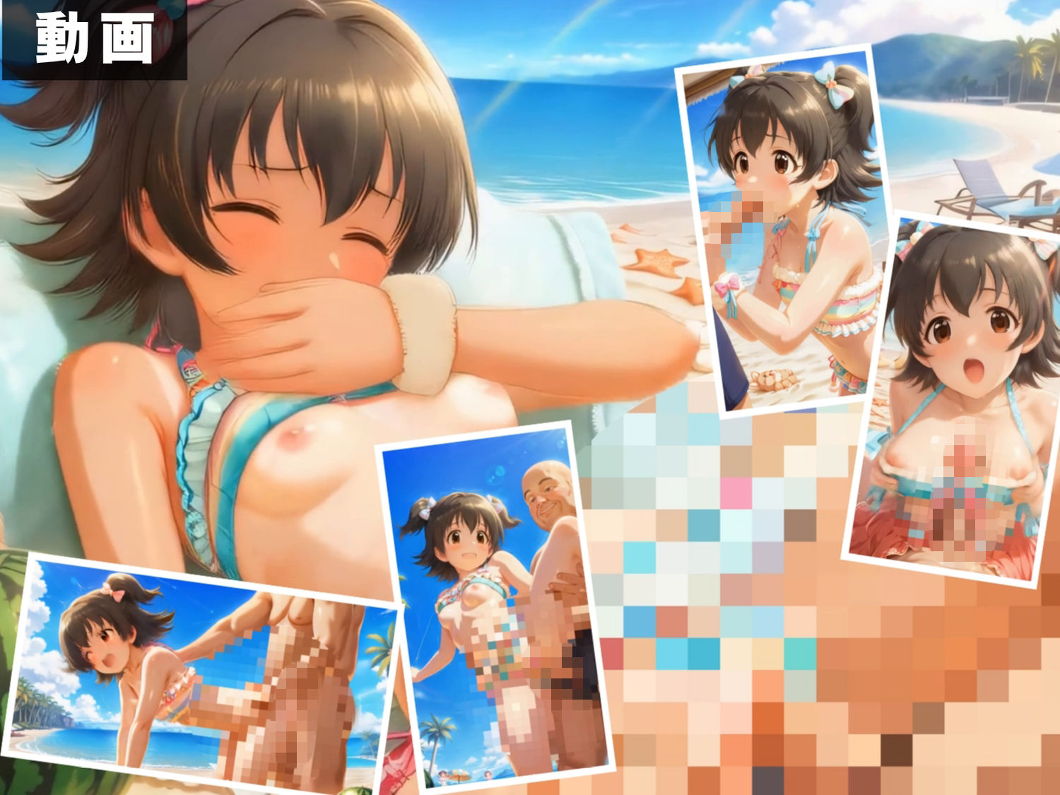 【エロアニメ＆イラスト集セット作品】ア●ドルマスター 〜砂浜で犯●れるアイドルたち〜 サンプル画像10