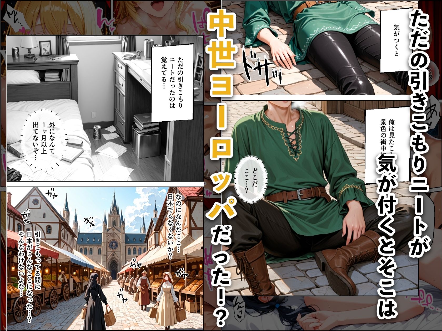 ニートが中世ヨーロッパに転生したらハーレムになった話 サンプル画像1